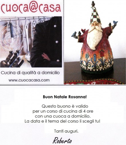 Buono regalo per un corso di cucina - cuoca a domicilio